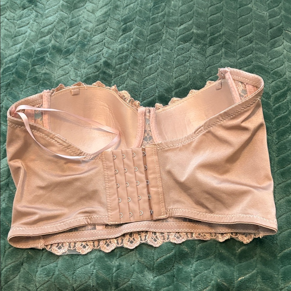 Sequin Corset Bustier Top Strapless Nude Small - Picture 5 of 5